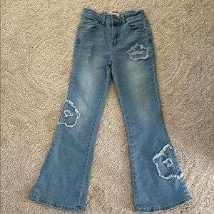 1st Kiss Kids Blue Distressed Flare Jeans